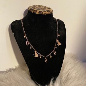 Shell, Bead, and Fabric Necklace